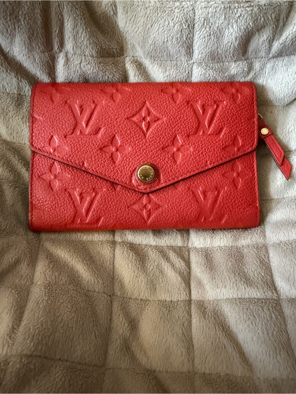 Louis Vuitton Red Empreinte (Embossed) Monogram Envelope Wallet